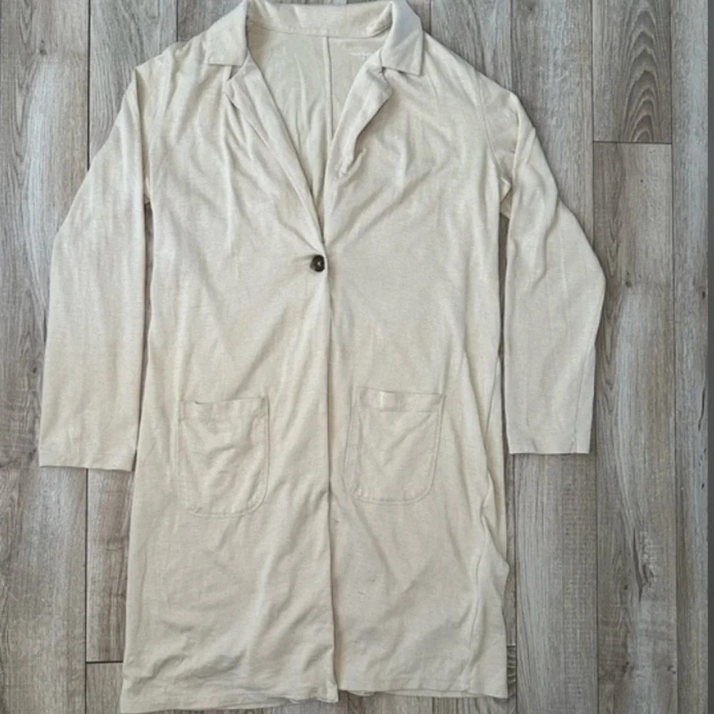 Soft Surroundings #2eg80 Tan collared‎ cardigan